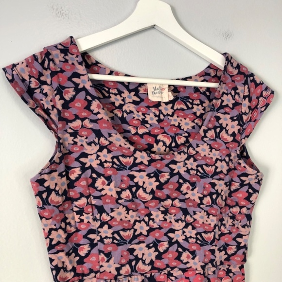 Mata Traders Pink Purple Floral Swing Mini Dress Size Small - Picture 4 of 10